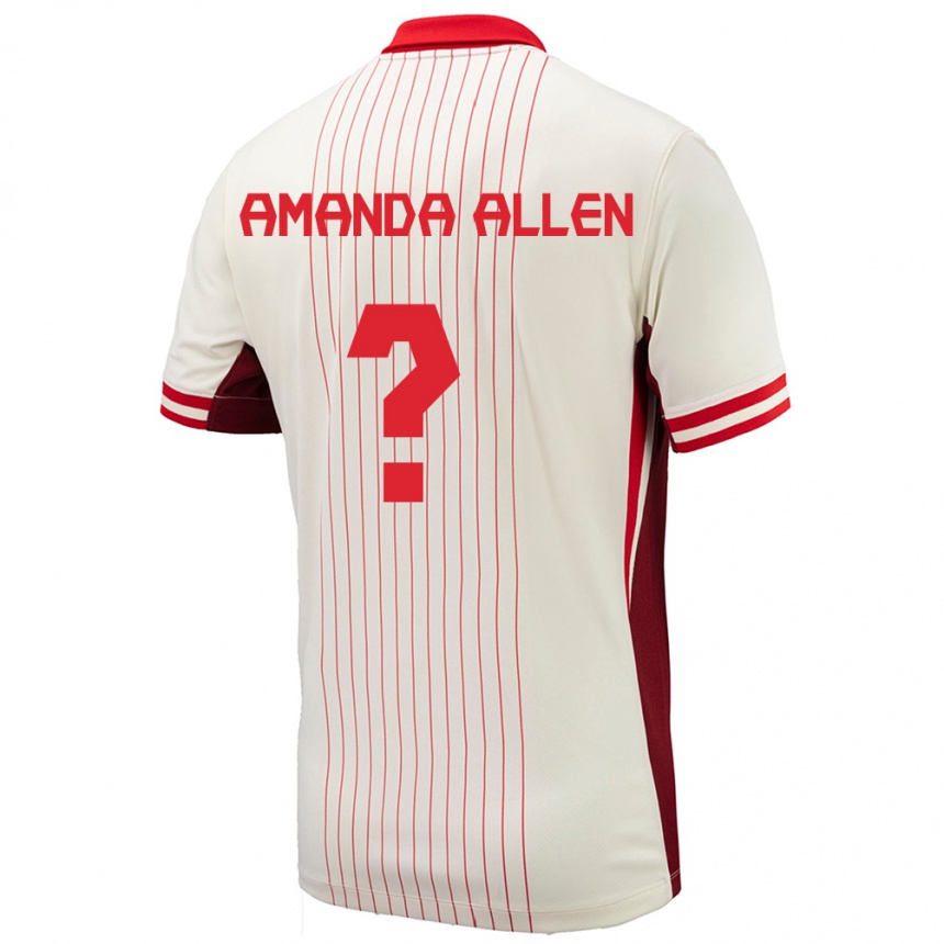 Kids Football Canada Amanda Allen #0 White Away Jersey 24-26 T-Shirt Canada