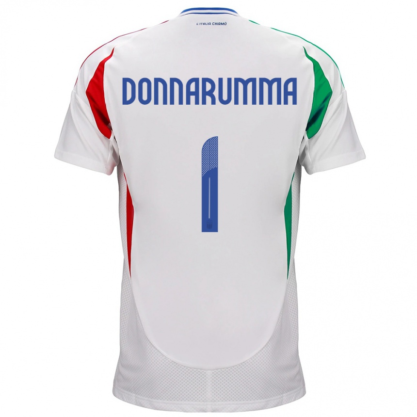 Kids Football Italy Gianluigi Donnarumma #1 White Away Jersey 24-26 T-Shirt Canada