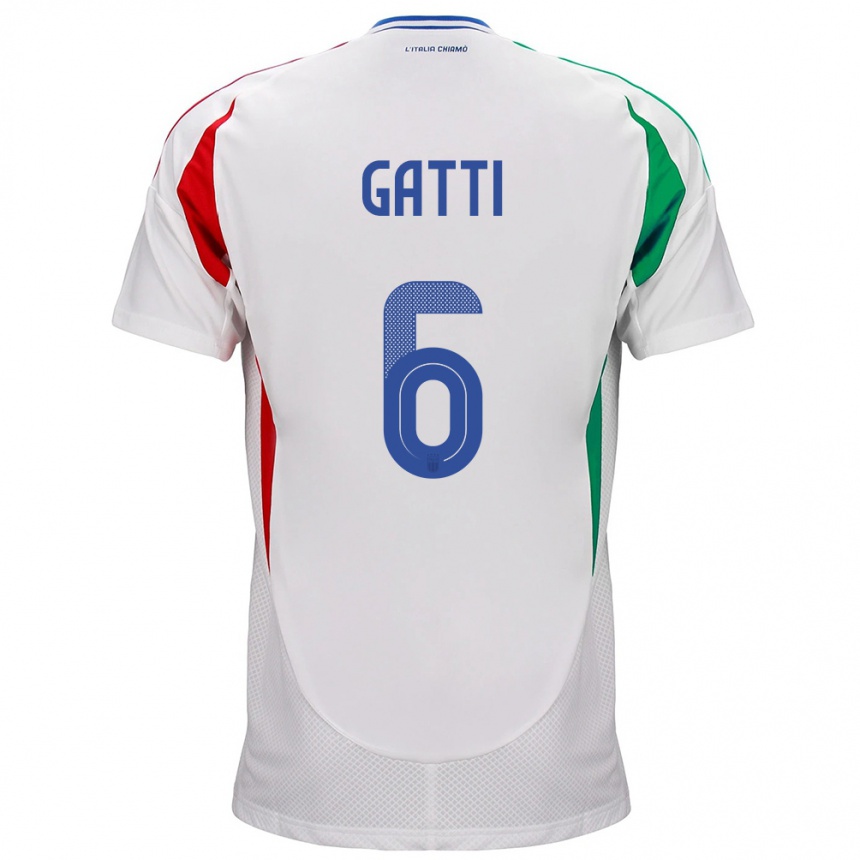 Kids Football Italy Federico Gatti #6 White Away Jersey 24-26 T-Shirt Canada