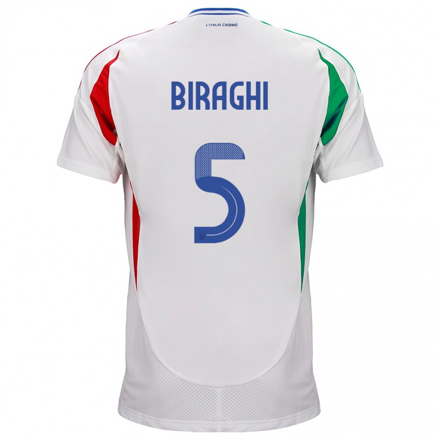 Kids Football Italy Cristiano Biraghi #5 White Away Jersey 24-26 T-Shirt Canada