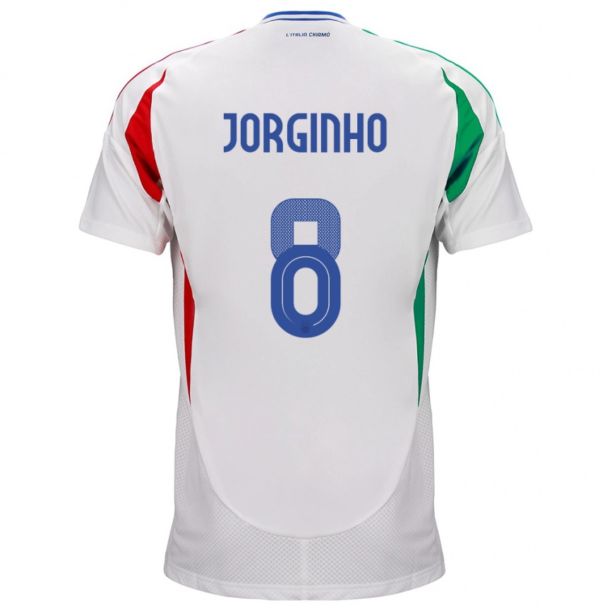 Kids Football Italy Jorginho #8 White Away Jersey 24-26 T-Shirt Canada