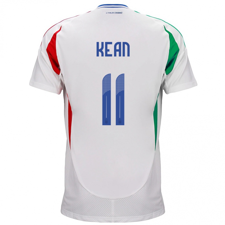 Kids Football Italy Moise Kean #11 White Away Jersey 24-26 T-Shirt Canada