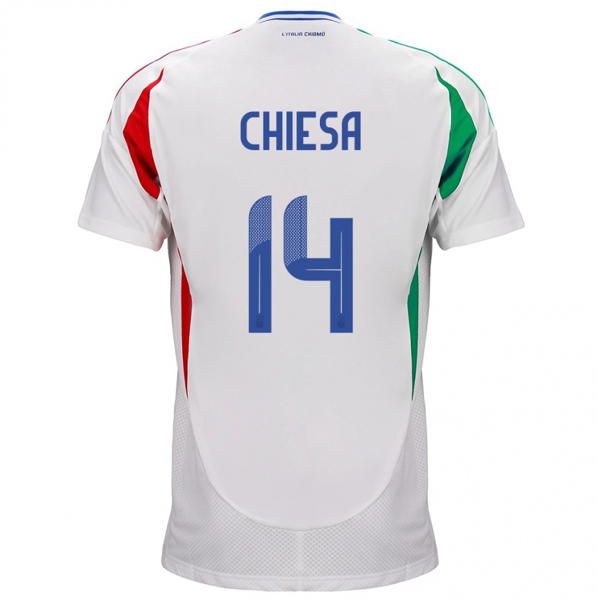 Kids Football Italy Federico Chiesa #14 White Away Jersey 24-26 T-Shirt Canada