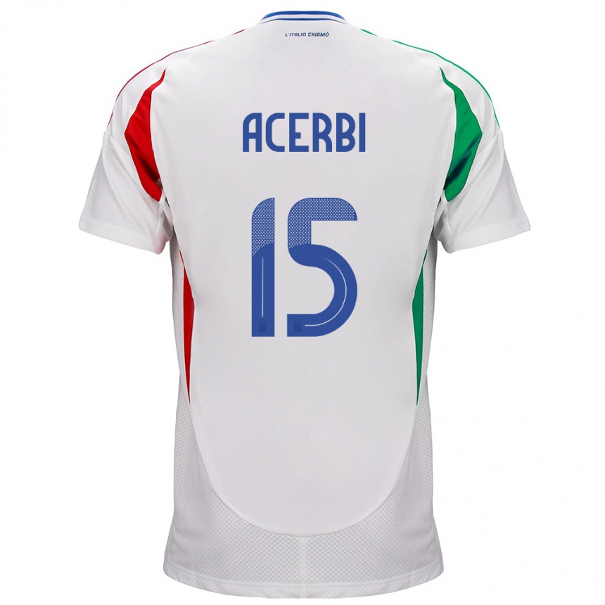 Kids Football Italy Francesco Acerbi #15 White Away Jersey 24-26 T-Shirt Canada