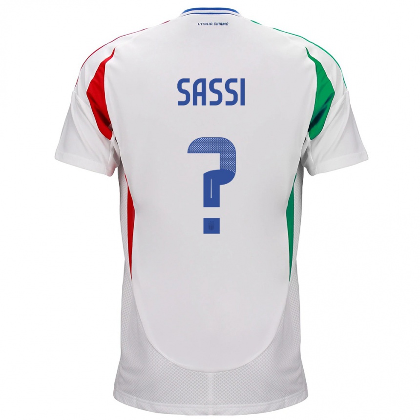 Kids Football Italy Jacopo Sassi #0 White Away Jersey 24-26 T-Shirt Canada