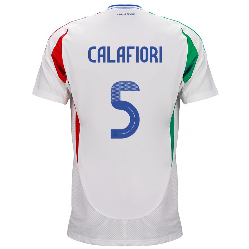 Kids Football Italy Riccardo Calafiori #5 White Away Jersey 24-26 T-Shirt Canada