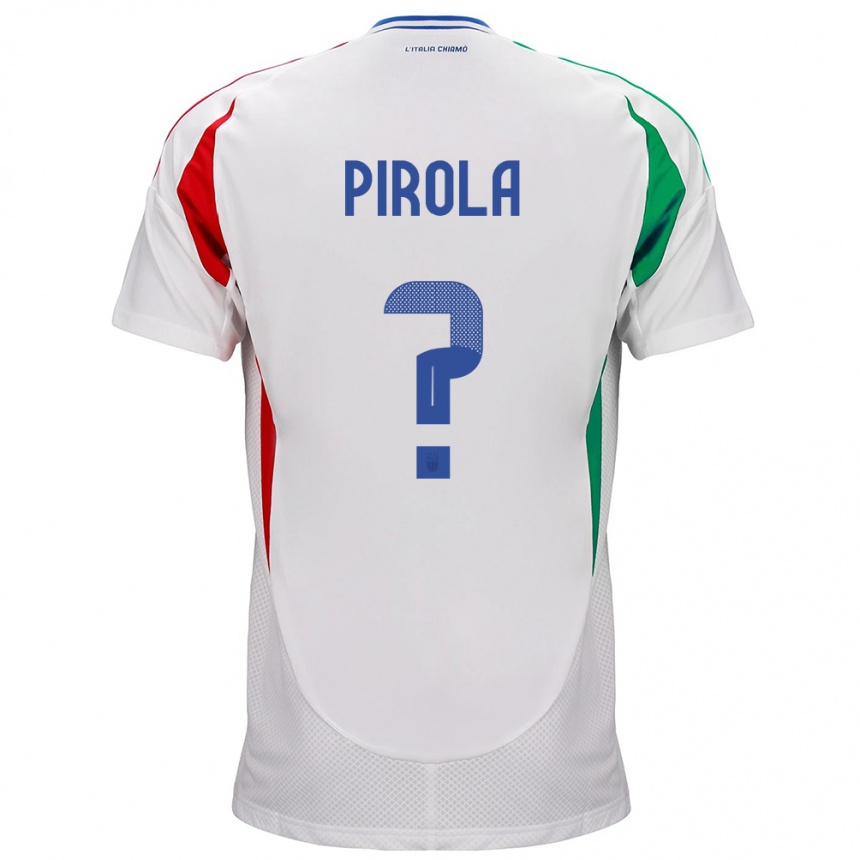 Kids Football Italy Lorenzo Pirola #0 White Away Jersey 24-26 T-Shirt Canada