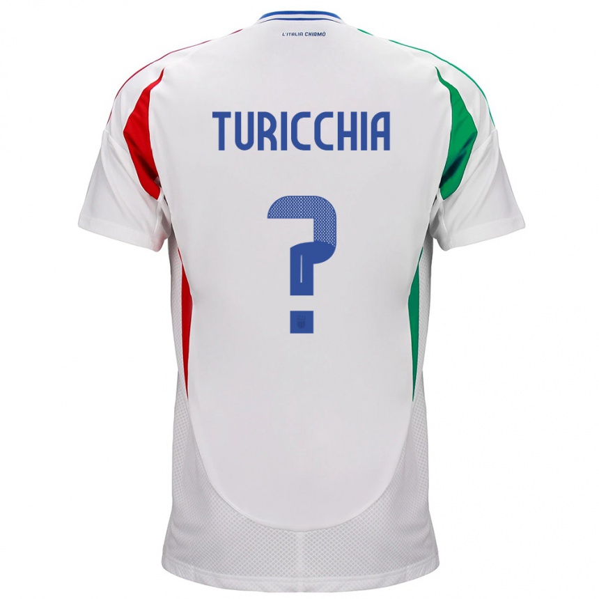 Kids Football Italy Riccardo Turicchia #0 White Away Jersey 24-26 T-Shirt Canada