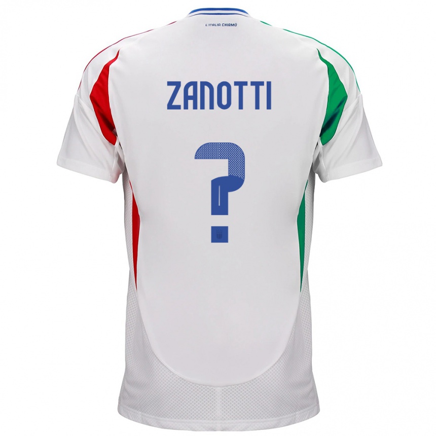 Kids Football Italy Mattia Zanotti #0 White Away Jersey 24-26 T-Shirt Canada