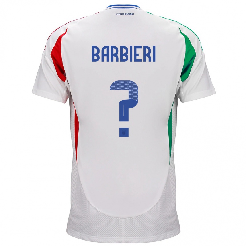 Kids Football Italy Tommaso Barbieri #0 White Away Jersey 24-26 T-Shirt Canada