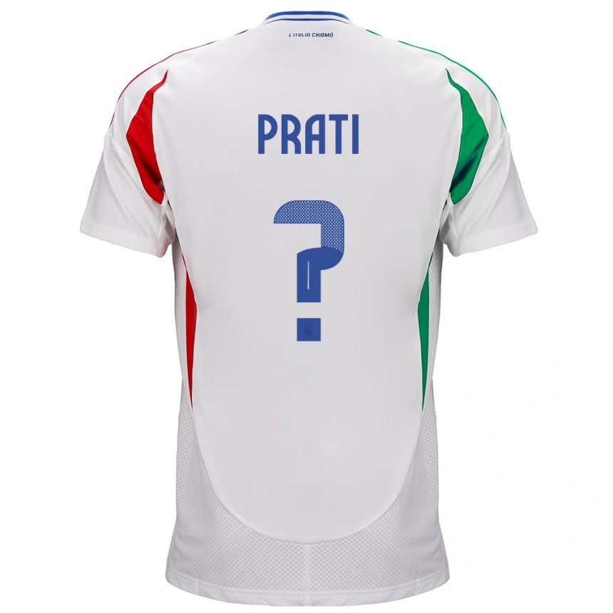 Kids Football Italy Matteo Prati #0 White Away Jersey 24-26 T-Shirt Canada