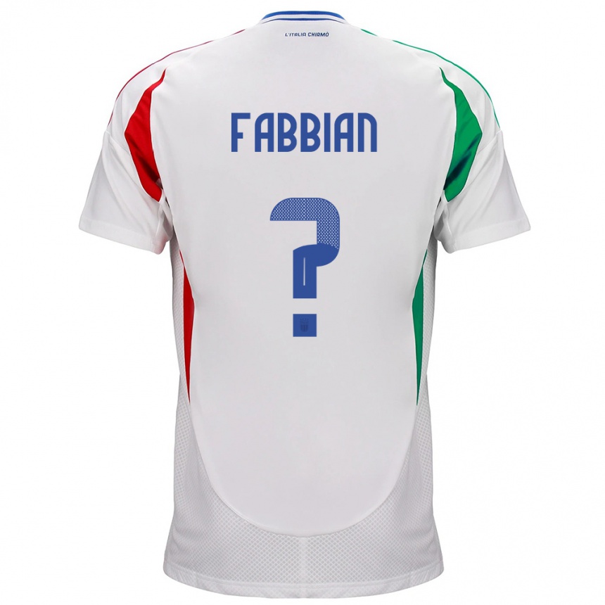 Kids Football Italy Giovanni Fabbian #0 White Away Jersey 24-26 T-Shirt Canada