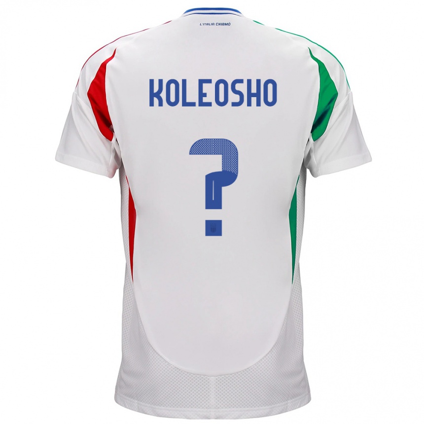 Kids Football Italy Luca Koleosho #0 White Away Jersey 24-26 T-Shirt Canada