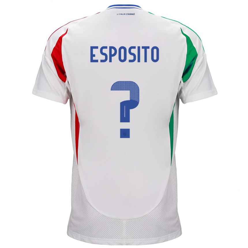 Kids Football Italy Francesco Pio Esposito #0 White Away Jersey 24-26 T-Shirt Canada