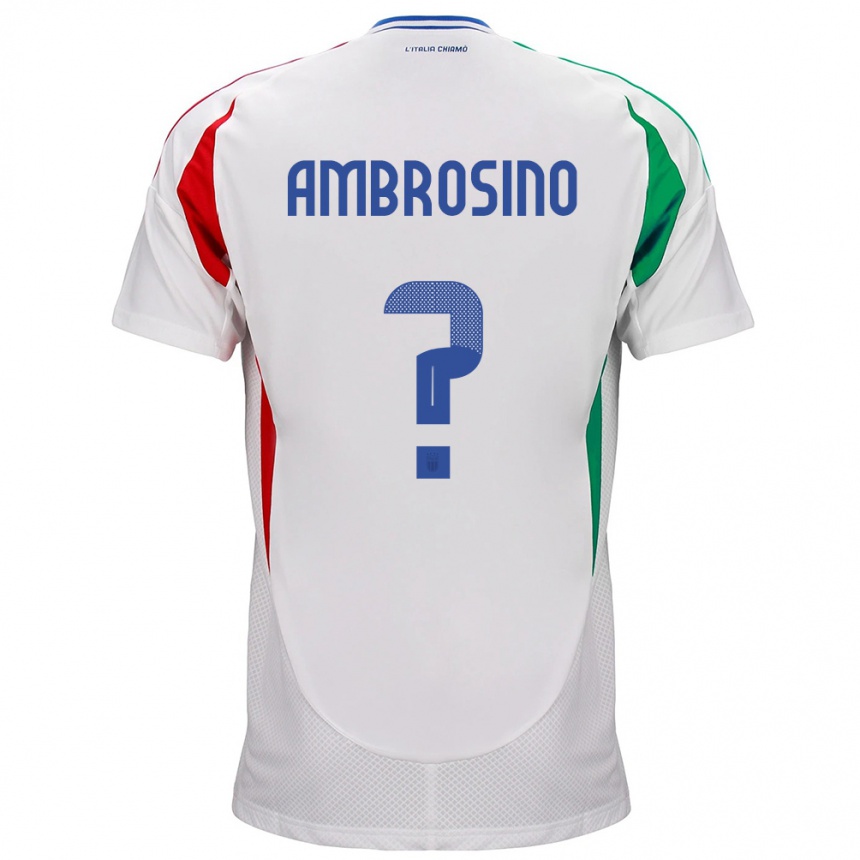 Kids Football Italy Giuseppe Ambrosino #0 White Away Jersey 24-26 T-Shirt Canada