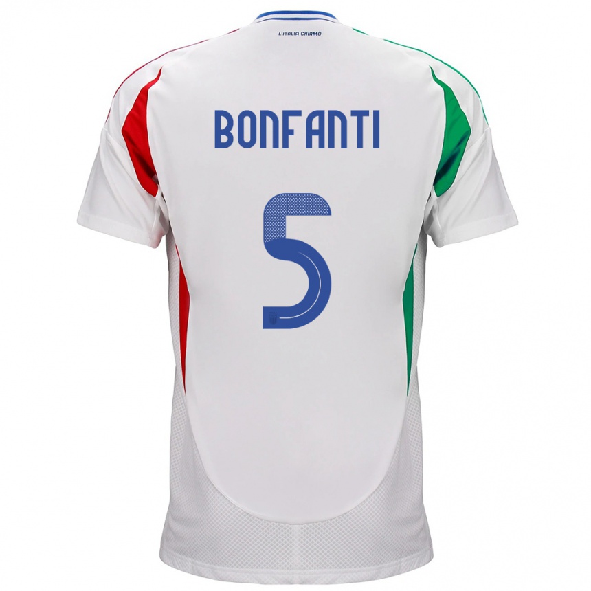 Kids Football Italy Giovanni Bonfanti #5 White Away Jersey 24-26 T-Shirt Canada