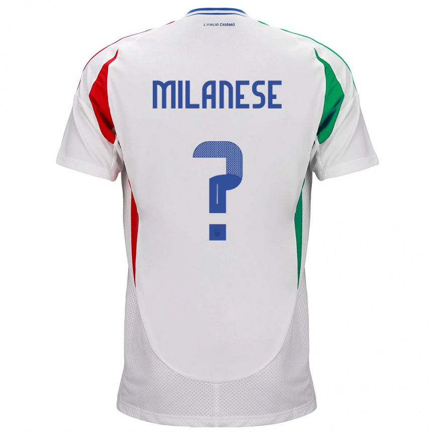 Kids Football Italy Tommaso Milanese #0 White Away Jersey 24-26 T-Shirt Canada