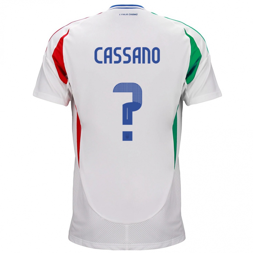 Kids Football Italy Claudio Cassano #0 White Away Jersey 24-26 T-Shirt Canada