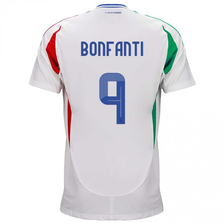 Kids Football Italy Nicholas Bonfanti #9 White Away Jersey 24-26 T-Shirt Canada