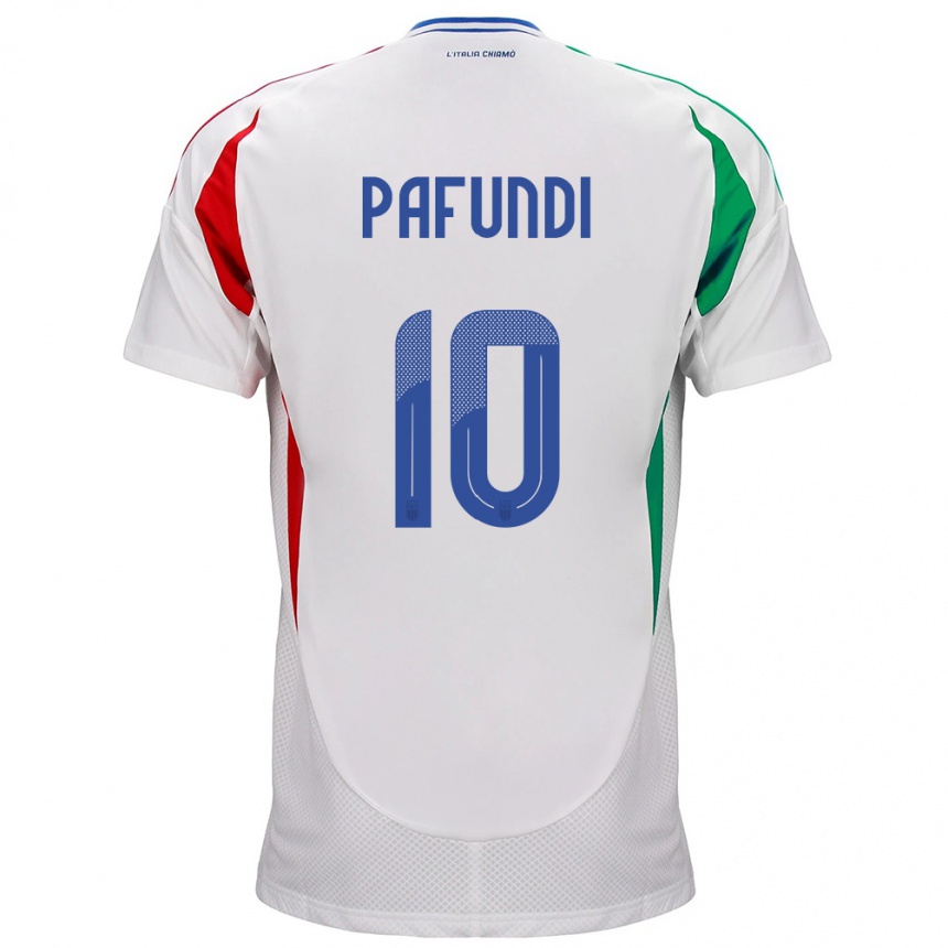 Kids Football Italy Simone Pafundi #10 White Away Jersey 24-26 T-Shirt Canada