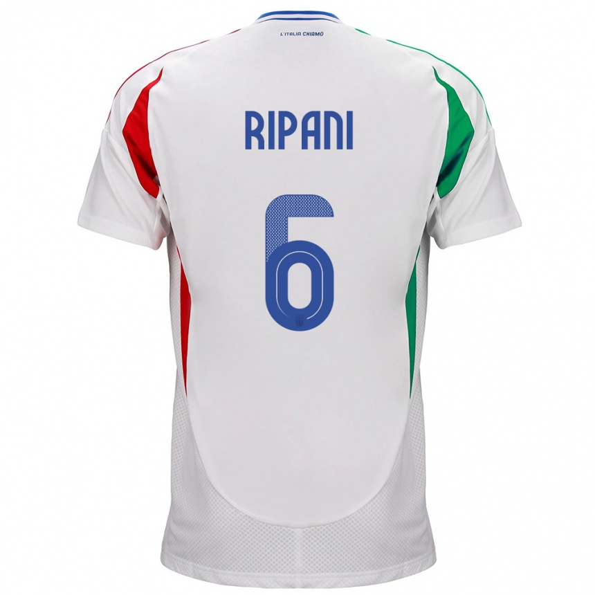 Kids Football Italy Diego Ripani #6 White Away Jersey 24-26 T-Shirt Canada