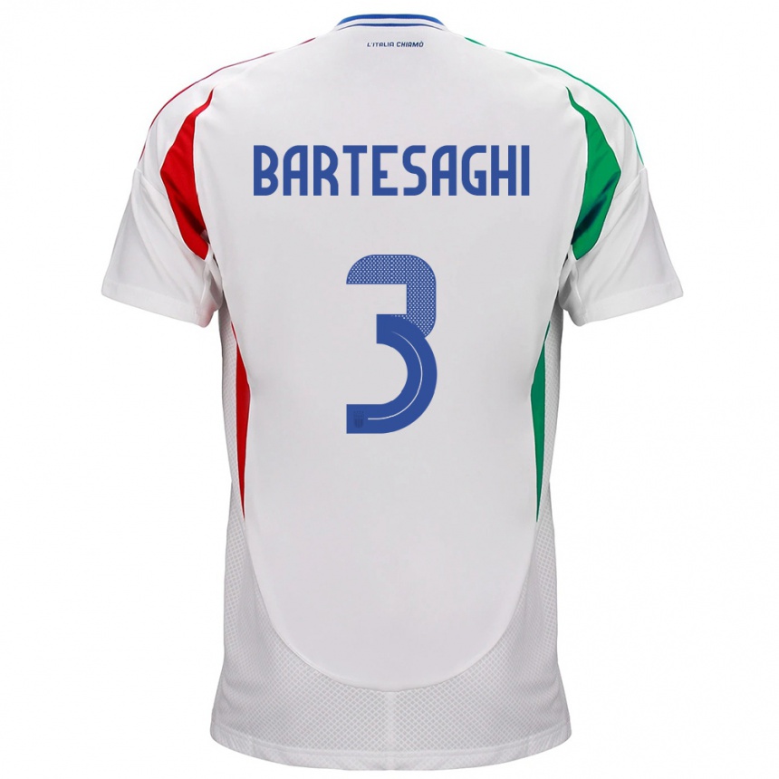 Kids Football Italy Davide Bartesaghi #3 White Away Jersey 24-26 T-Shirt Canada