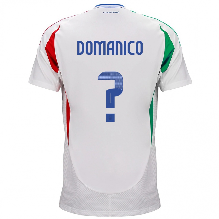 Kids Football Italy Saverio Domanico #0 White Away Jersey 24-26 T-Shirt Canada