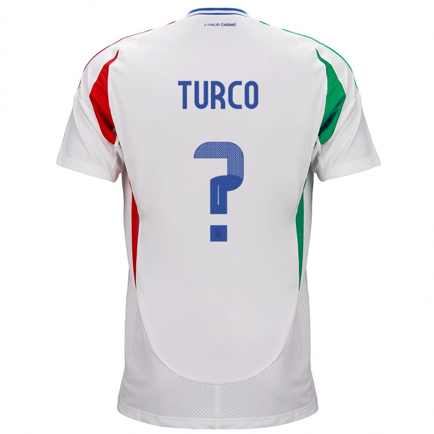 Kids Football Italy Stefano Turco #0 White Away Jersey 24-26 T-Shirt Canada