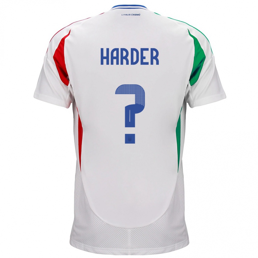 Kids Football Italy Jonas Harder #0 White Away Jersey 24-26 T-Shirt Canada