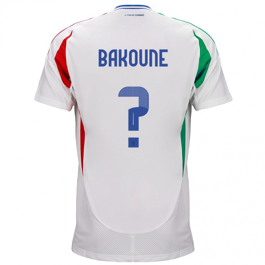 Kids Football Italy Adam Bakoune #0 White Away Jersey 24-26 T-Shirt Canada