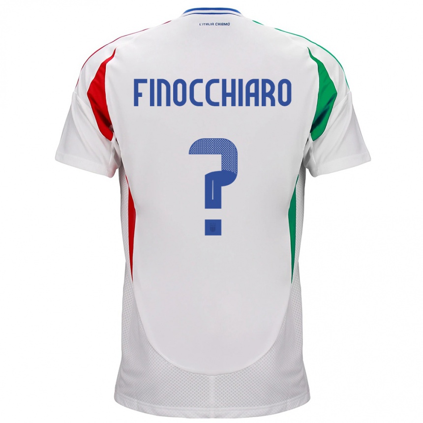 Kids Football Italy Gabriele Finocchiaro #0 White Away Jersey 24-26 T-Shirt Canada