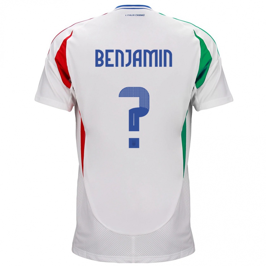 Kids Football Italy Emanuel Benjamin #0 White Away Jersey 24-26 T-Shirt Canada