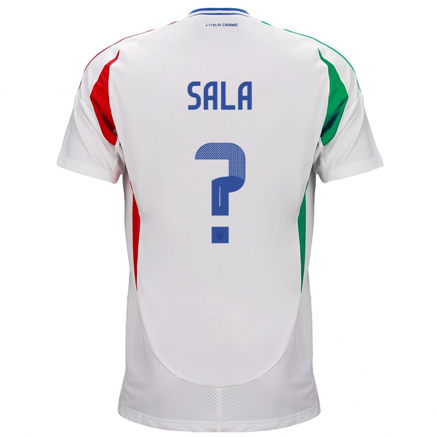 Kids Football Italy Emanuele Sala #0 White Away Jersey 24-26 T-Shirt Canada