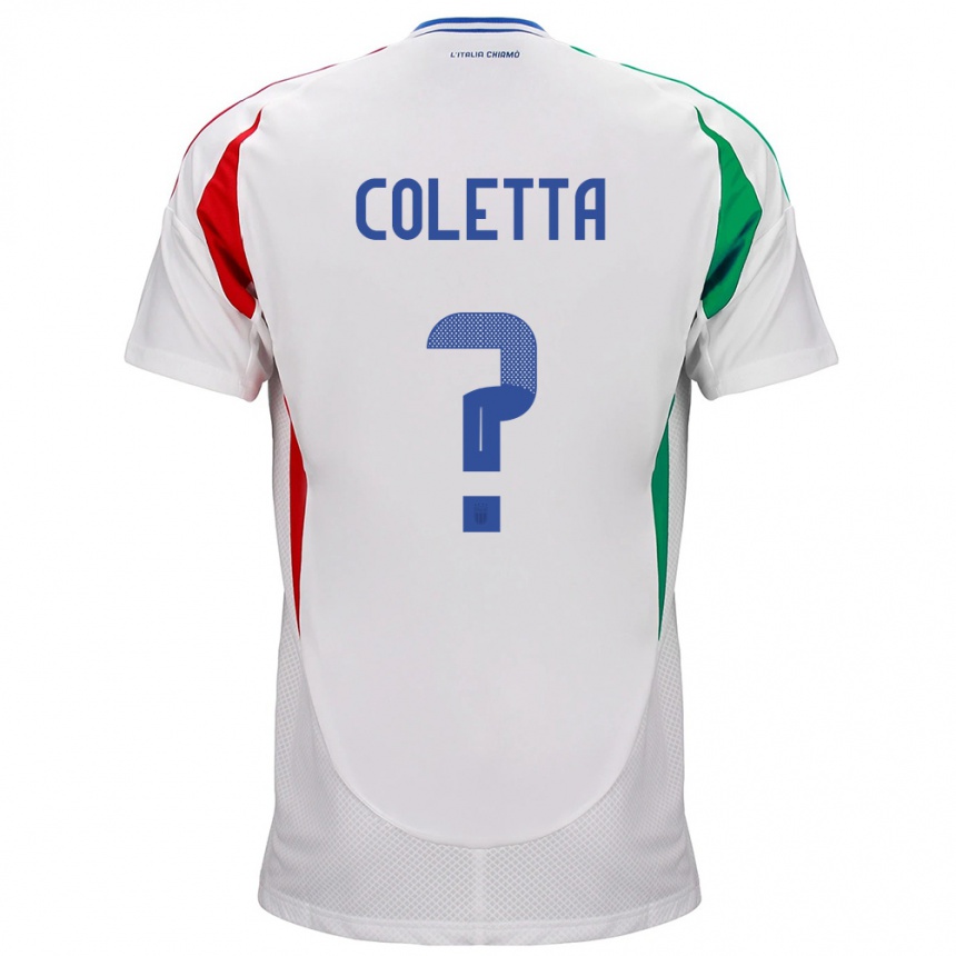 Kids Football Italy Federico Coletta #0 White Away Jersey 24-26 T-Shirt Canada