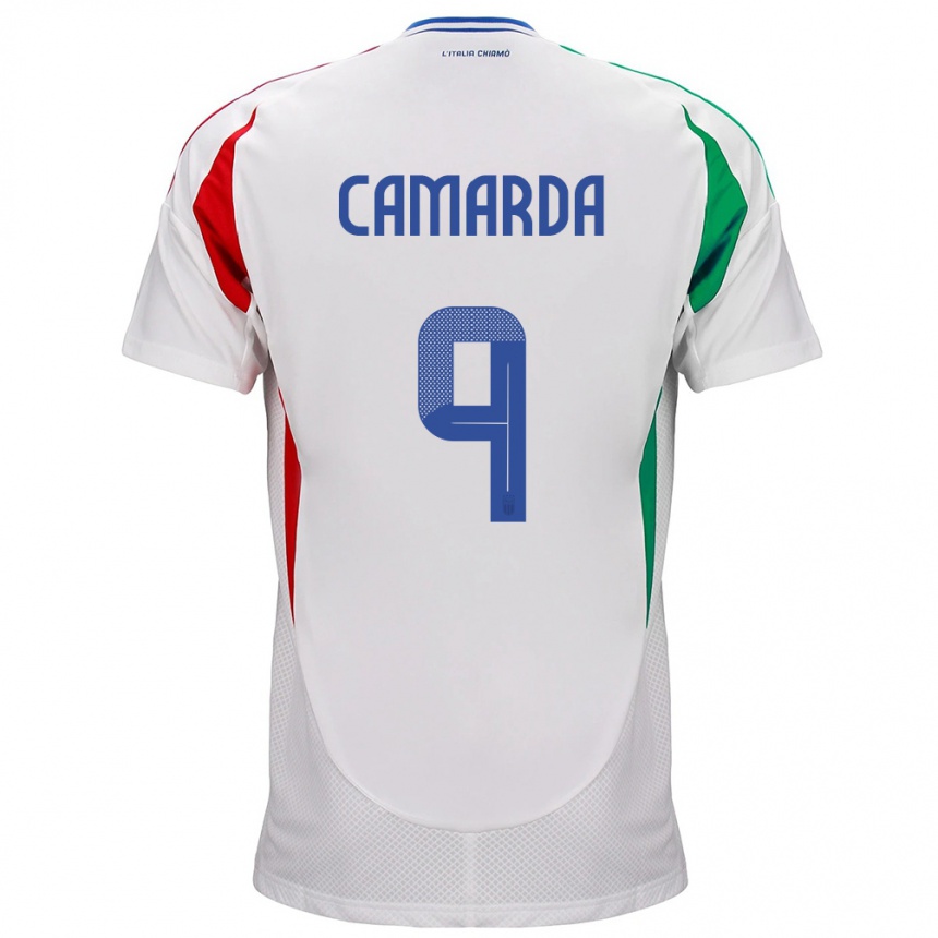 Kids Football Italy Francesco Camarda #9 White Away Jersey 24-26 T-Shirt Canada