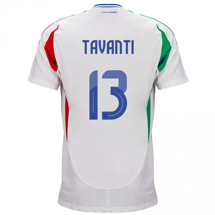 Kids Football Italy Samuele Tavanti #13 White Away Jersey 24-26 T-Shirt Canada