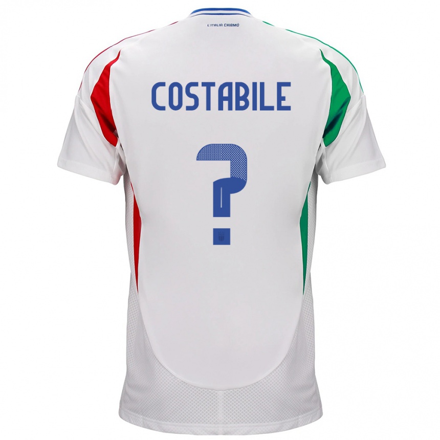 Kids Football Italy Cristian Costabile #0 White Away Jersey 24-26 T-Shirt Canada