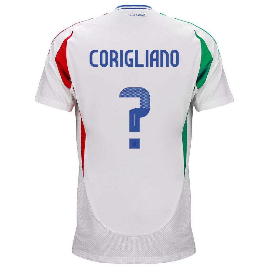 Kids Football Italy Thomas Corigliano #0 White Away Jersey 24-26 T-Shirt Canada