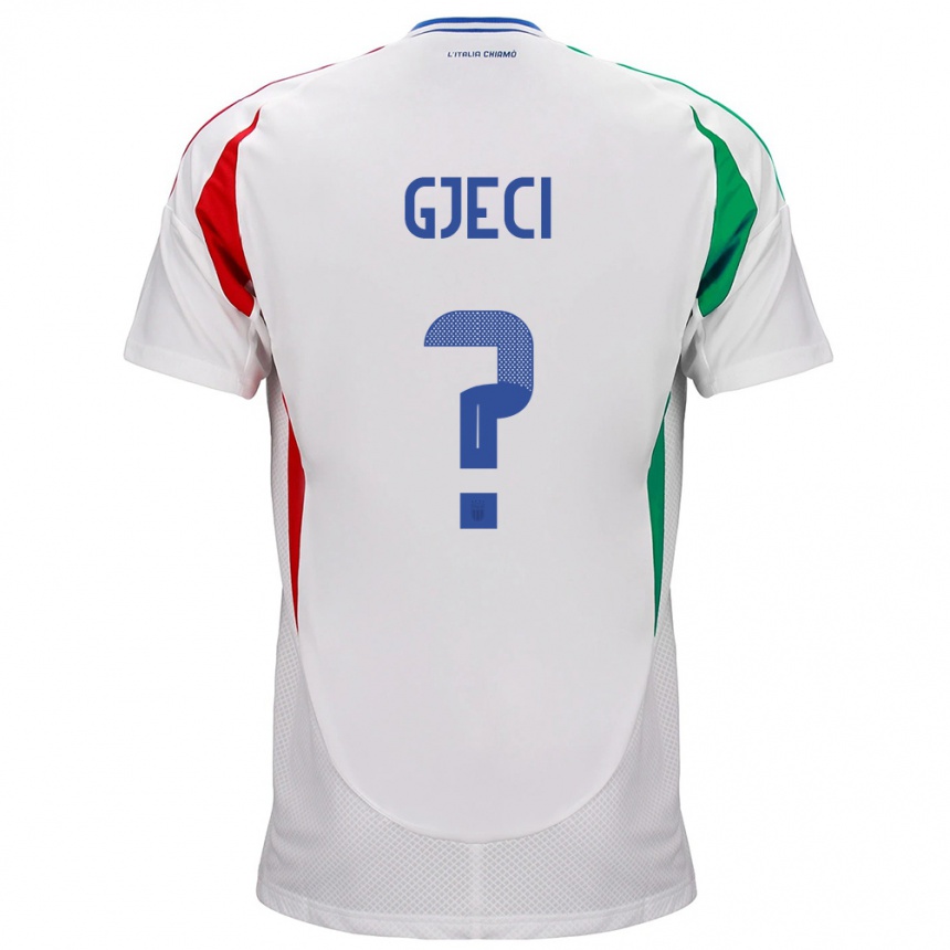 Kids Football Italy Delis Gjeci #0 White Away Jersey 24-26 T-Shirt Canada