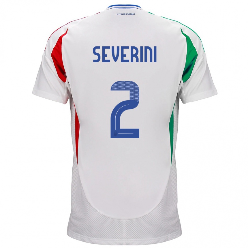 Kids Football Italy Emma Severini #2 White Away Jersey 24-26 T-Shirt Canada