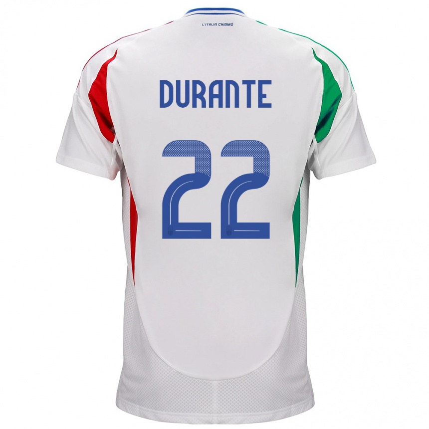 Kids Football Italy Francesca Durante #22 White Away Jersey 24-26 T-Shirt Canada