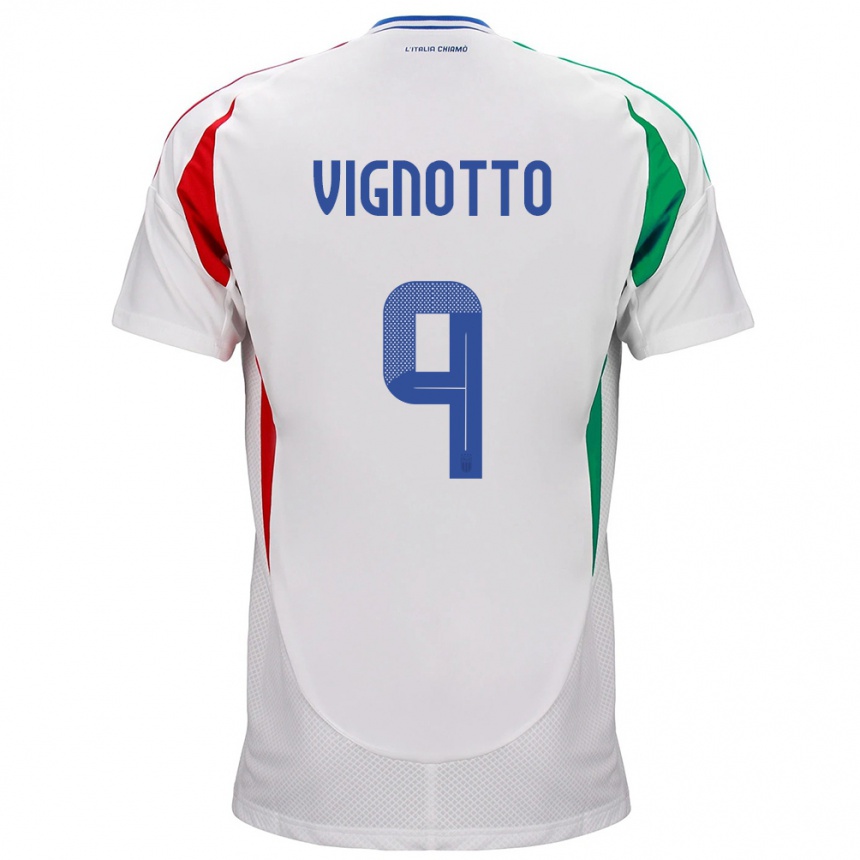 Kids Football Italy Elisabetta Vignotto #9 White Away Jersey 24-26 T-Shirt Canada