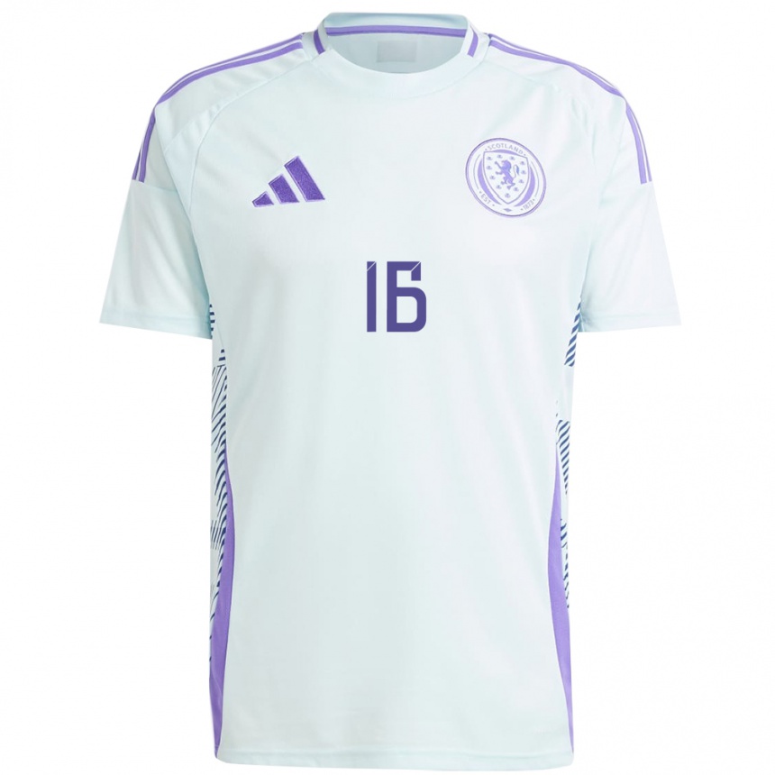 Kids Football Scotland Amy Rodgers #16 Light Mint Blue Away Jersey 24-26 T-Shirt Canada