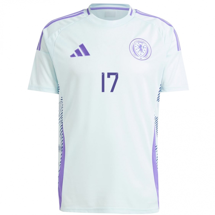 Kids Football Scotland Finlay Hale #17 Light Mint Blue Away Jersey 24-26 T-Shirt Canada