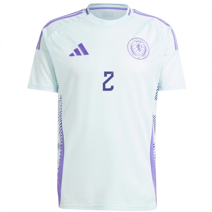 Kids Football Scotland Callum Penman #2 Light Mint Blue Away Jersey 24-26 T-Shirt Canada