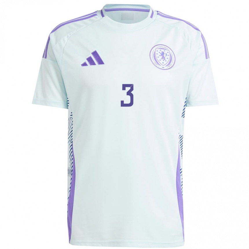 Kids Football Scotland Andrew Robertson #3 Light Mint Blue Away Jersey 24-26 T-Shirt Canada