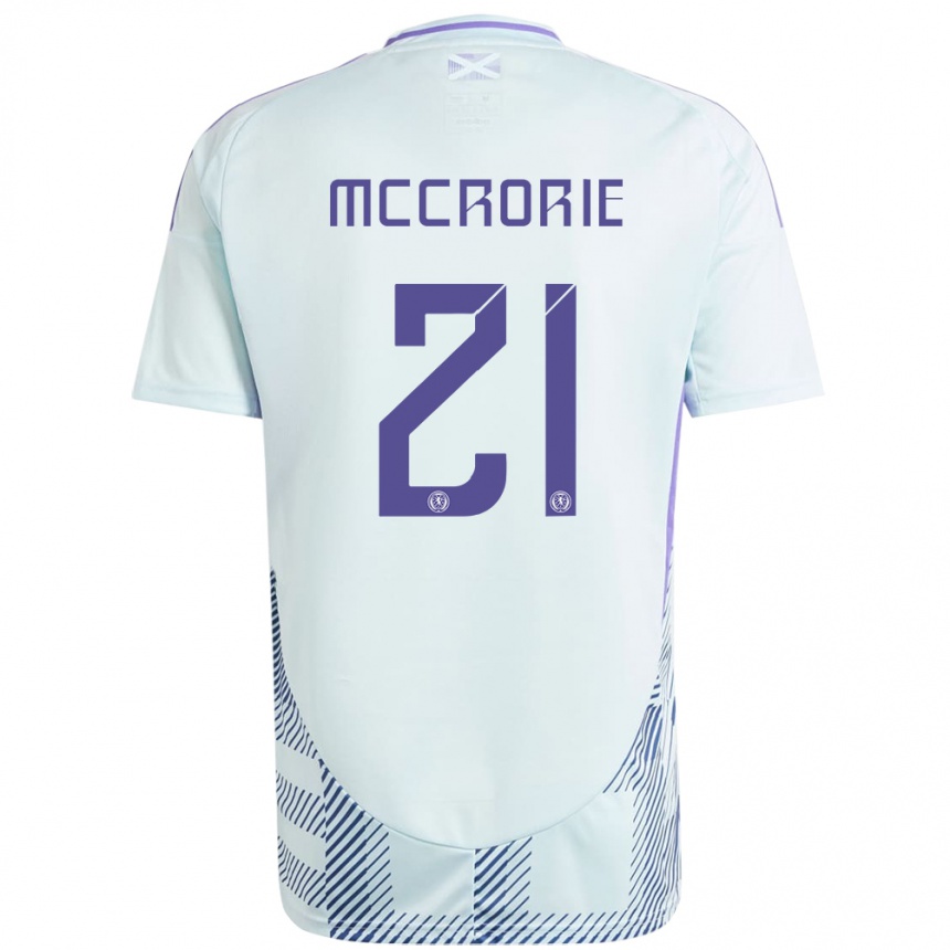 Kids Football Scotland Robby Mccrorie #21 Light Mint Blue Away Jersey 24-26 T-Shirt Canada