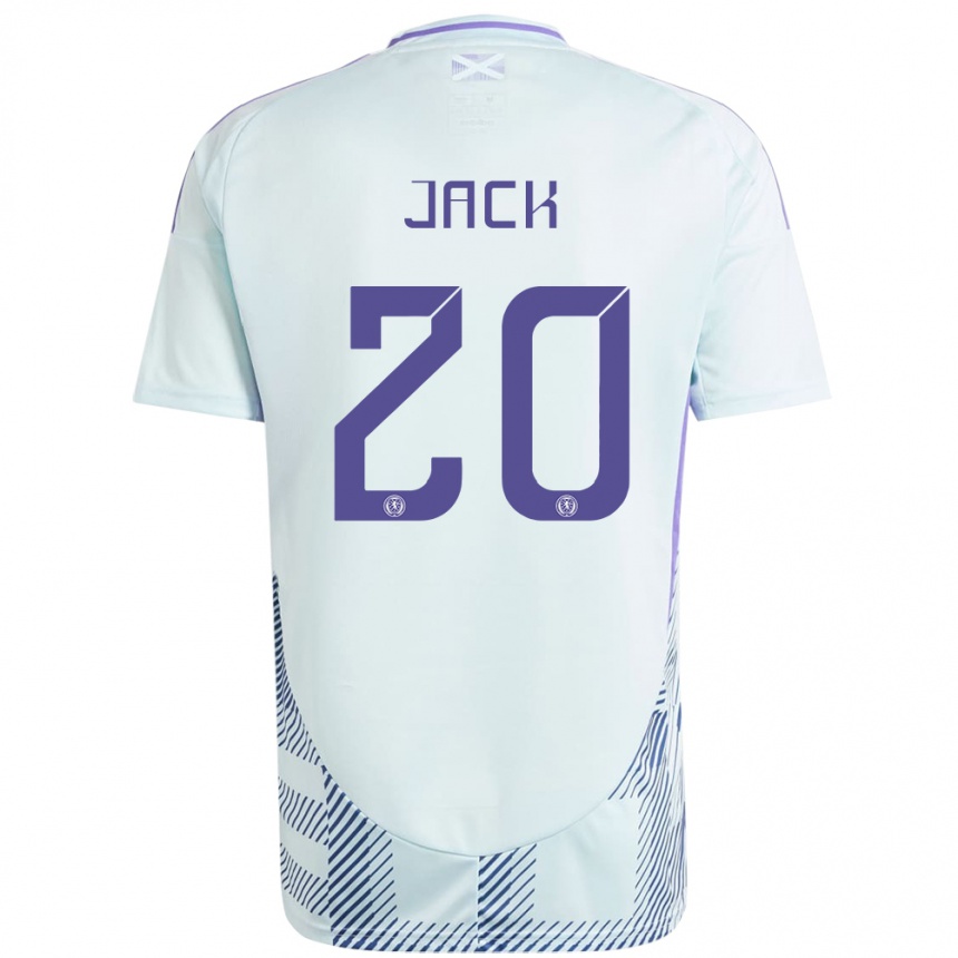 Kids Football Scotland Ryan Jack #20 Light Mint Blue Away Jersey 24-26 T-Shirt Canada