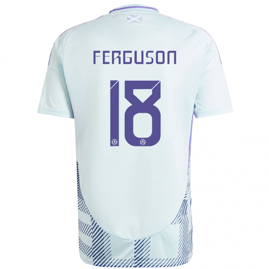 Kids Football Scotland Lewis Ferguson #18 Light Mint Blue Away Jersey 24-26 T-Shirt Canada