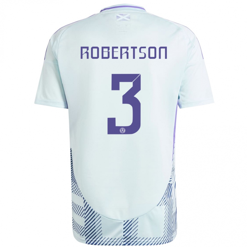 Kids Football Scotland Andrew Robertson #3 Light Mint Blue Away Jersey 24-26 T-Shirt Canada